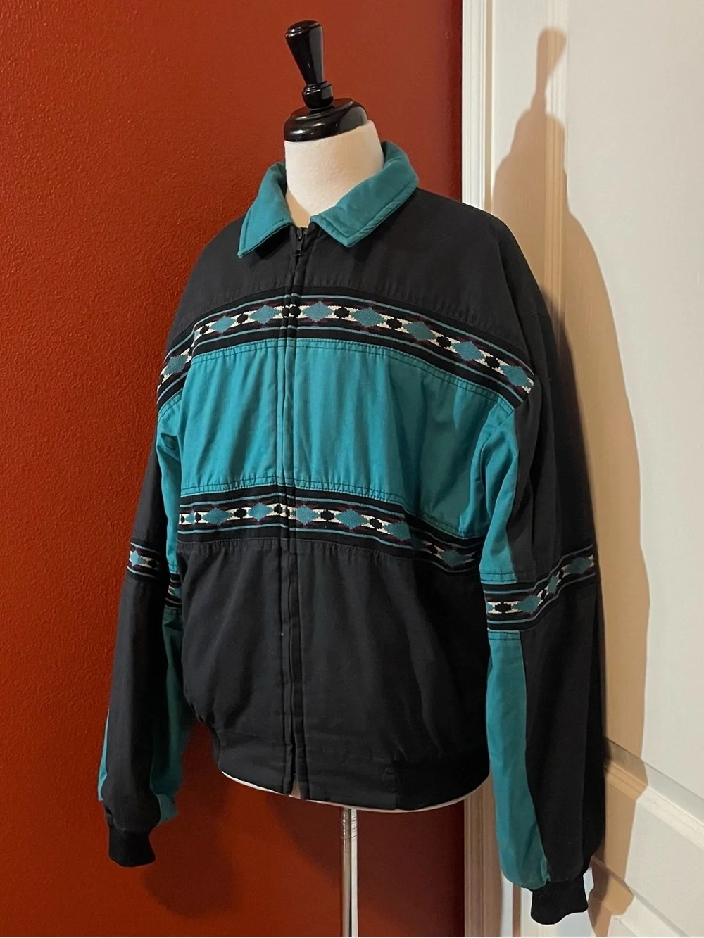 Western Frontier Men’s Vintage Aztec Blanket Lined USA Made Full Zip Jacket